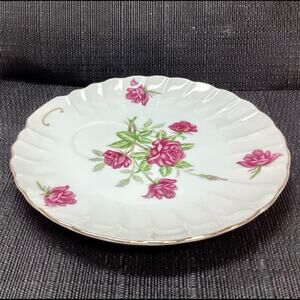 Vintage Moss Rose Snack Plate